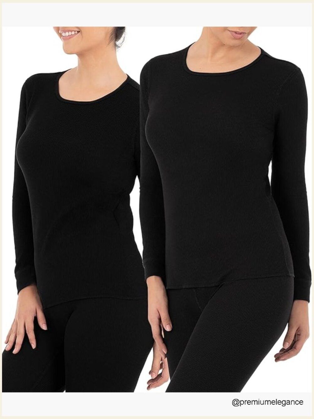 Thermal Underwear Long Sleeve Crew Neck Tee Shirt Waffle Knit